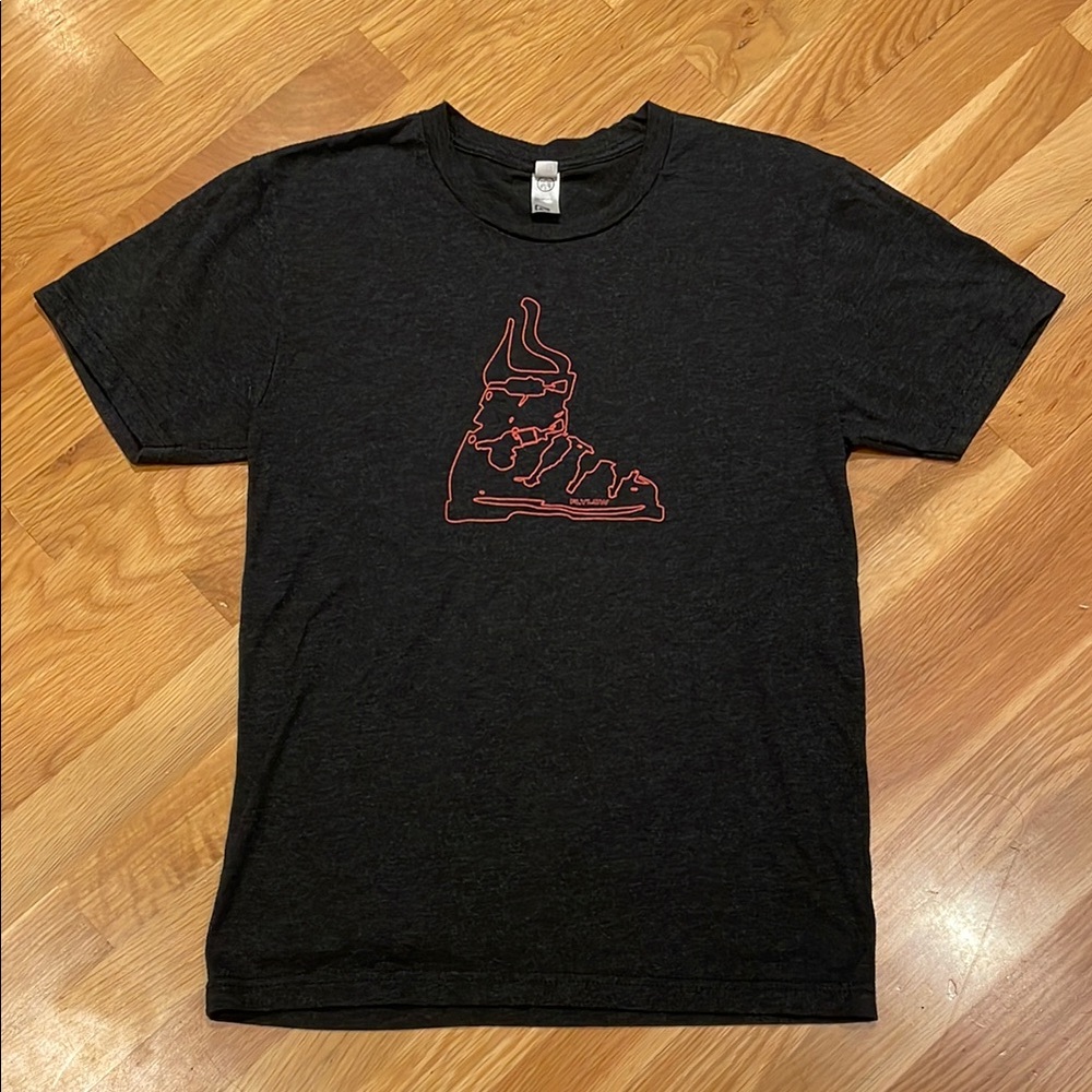 FLYLOW Men’s small  T-Shirt with orange ski boot 🎿 Graphic
